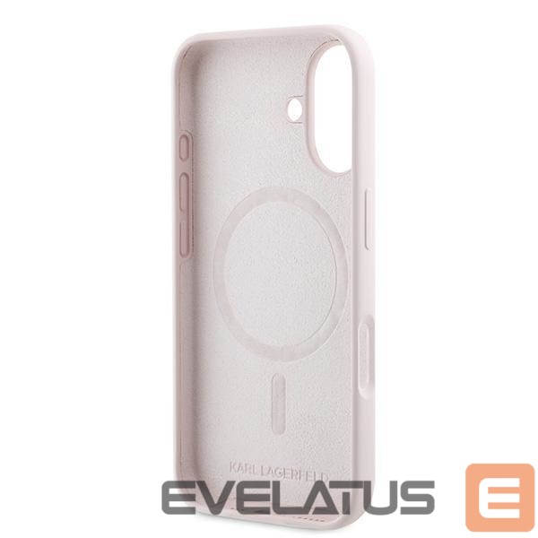 Back panel cover Karl Lagerfeld Karl Lagerfeld Silicone Case Heads Print MagSafe for iPhone 16 Plus - Pink