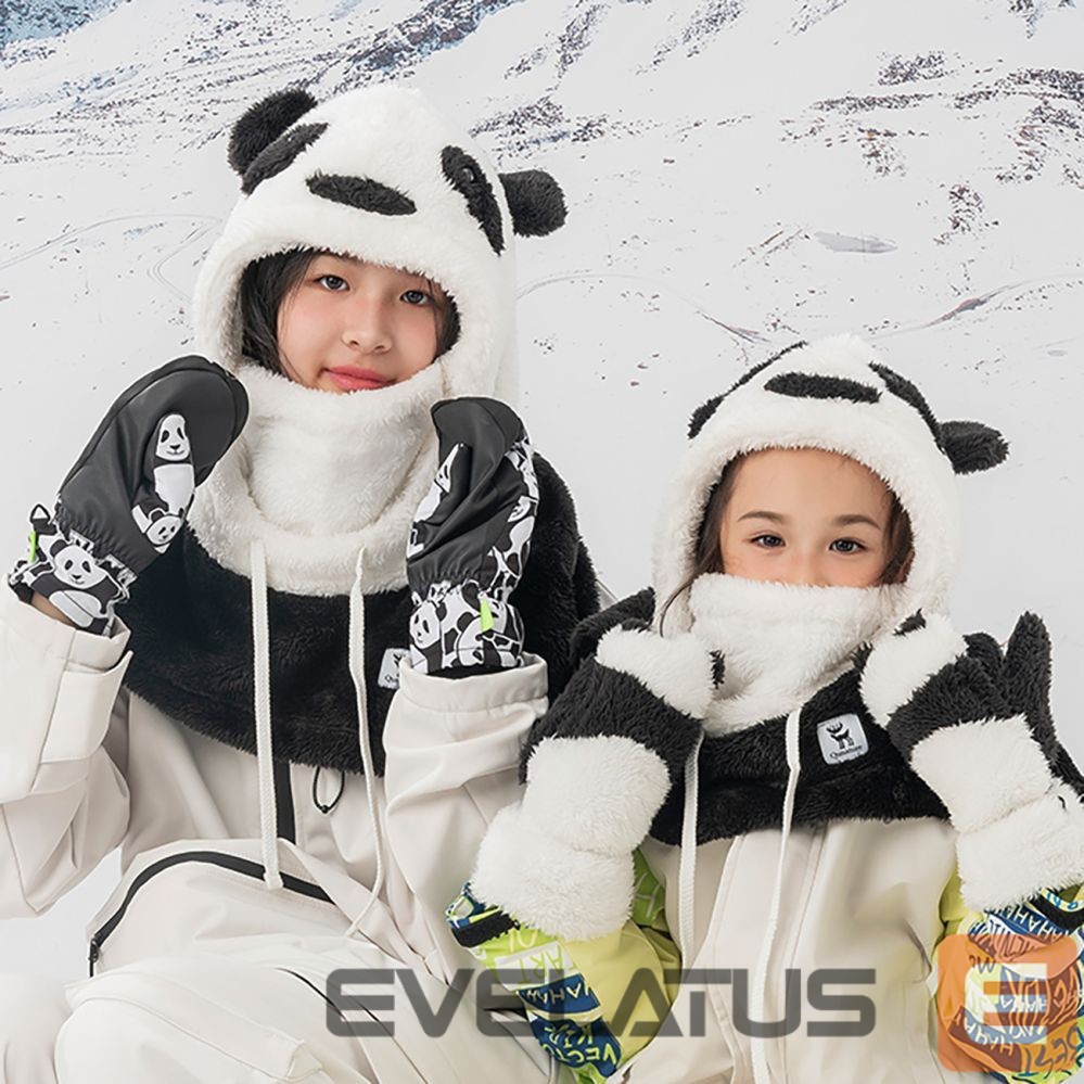 The others Qunature Qunature Panda Ski Gloves for Kids and Adults Size S - Black/White