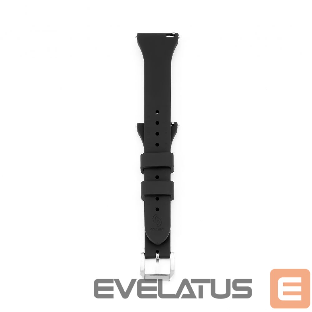 Strap Connect 20mm T-buckle Silicone Loop Watch Strap (130mm M/L) Black
