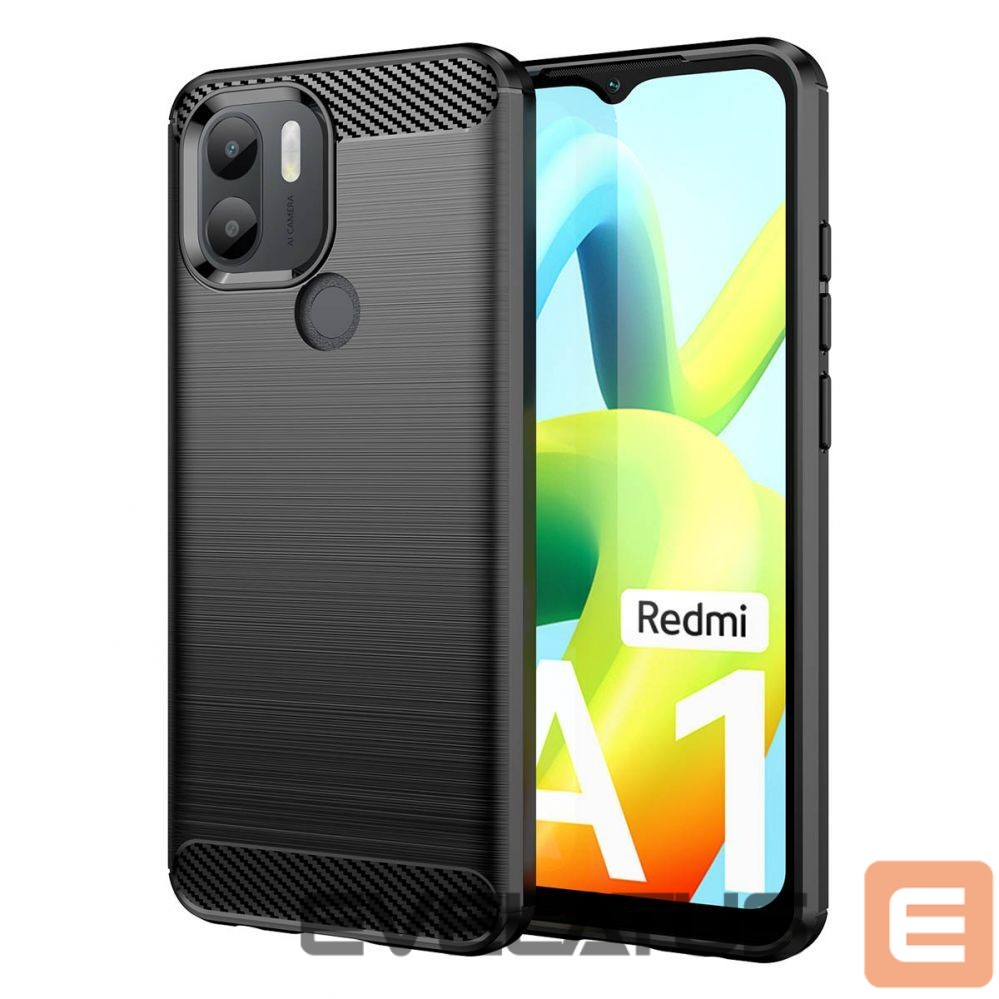 Back panel cover Hurtel Carbon Case case for Xiaomi Redmi A1+ flexible silicone carbon cover black