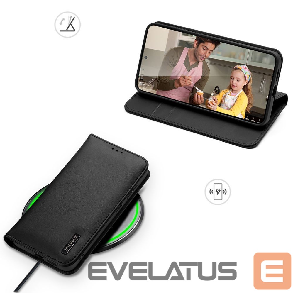 Back panel cover Dux Ducis Dux Ducis Hivo Samsung Galaxy S25 Edge Case with Flip and RFID Protection - Black
