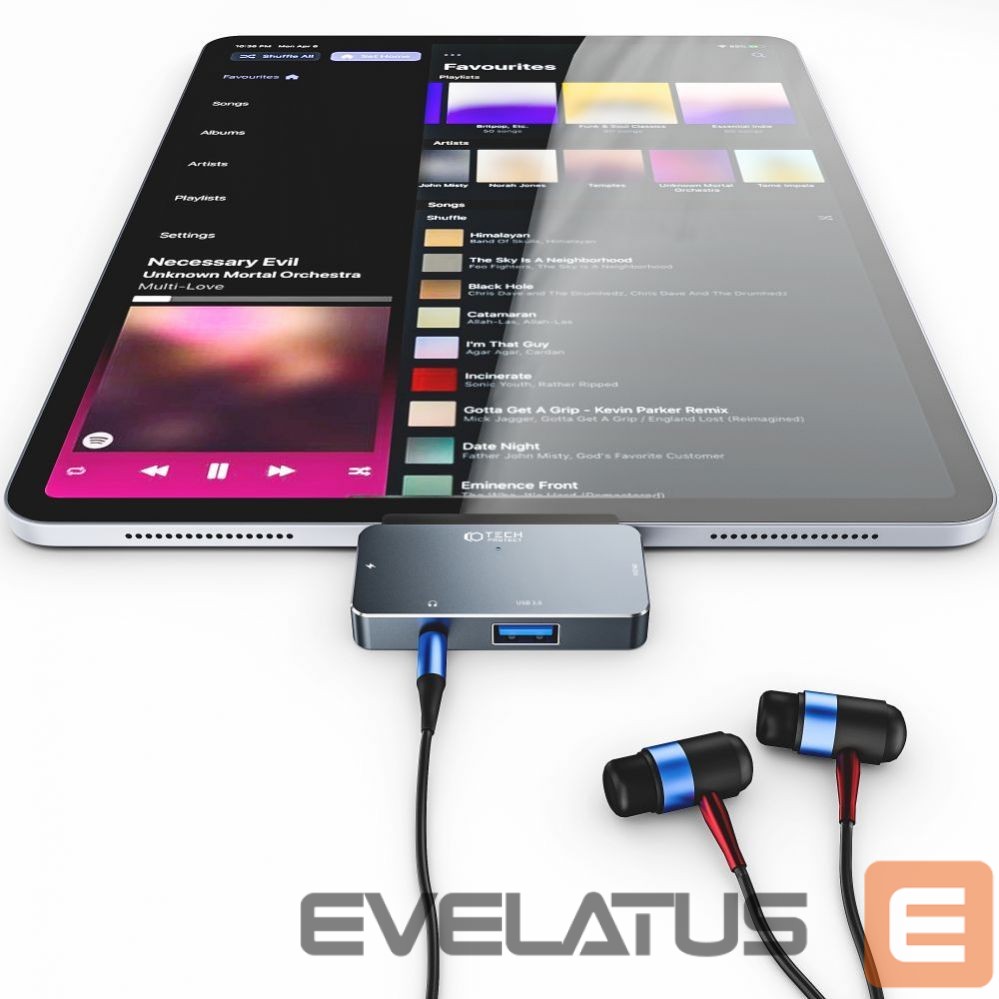 Other Computer Accessory Tech-Protect HUB Tech-Protect V6 4in1 USB-C - USB-A 3.0 / USB-C PD100W / HDMI / mini jack 3.5mm - gray
