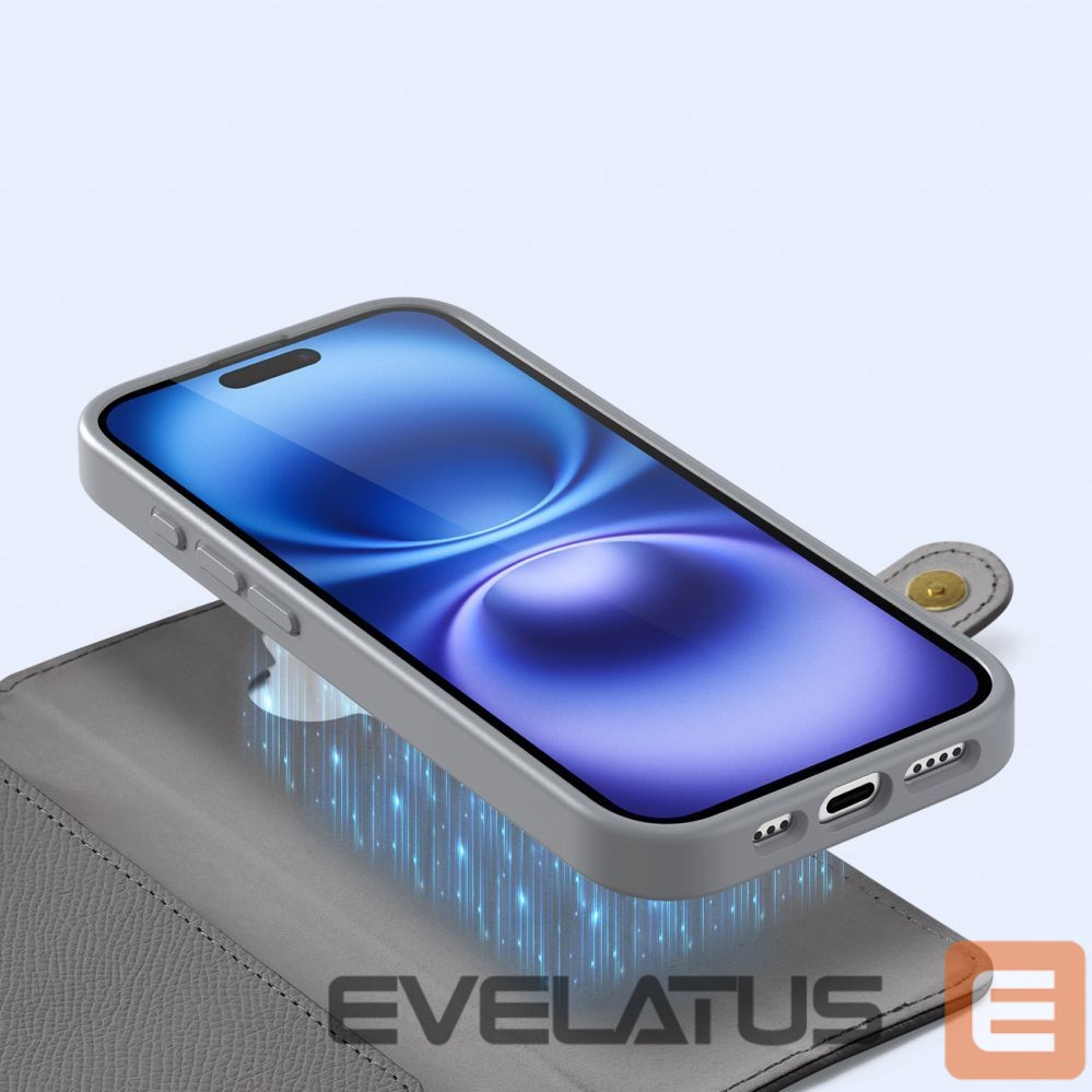 Back panel cover Dux Ducis Dux Ducis Lawa Leather Case for iPhone 16 - Gray