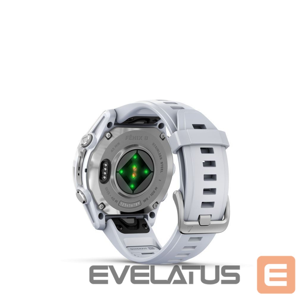 Smart watches Garmin fenix 8 – 43 mm, AMOLED Silver with Whitestone silicone band / 010-02903-00