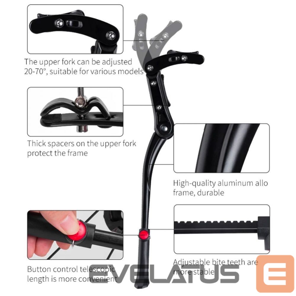 Bicycle accessory Rockbros Rockbros JC1005BK bicycle kickstand - black