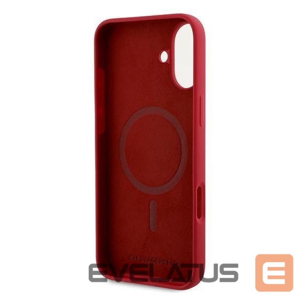 Back panel cover Karl Lagerfeld Karl Lagerfeld Silicone Karl&Choupette Heads Ring MagSafe Case for iPhone 16 Plus - Red