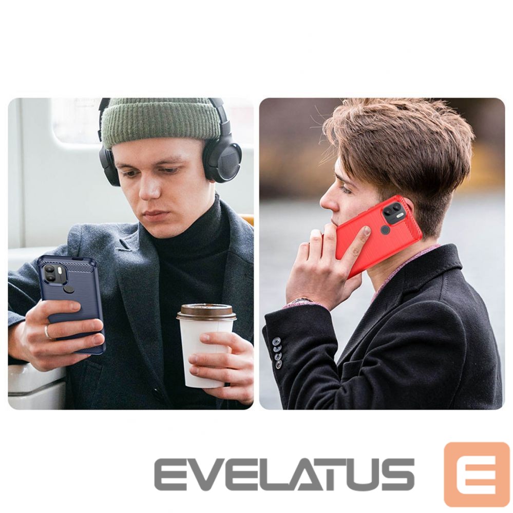 Back panel cover Hurtel Carbon Case case for Xiaomi Redmi A1+ flexible silicone carbon cover black