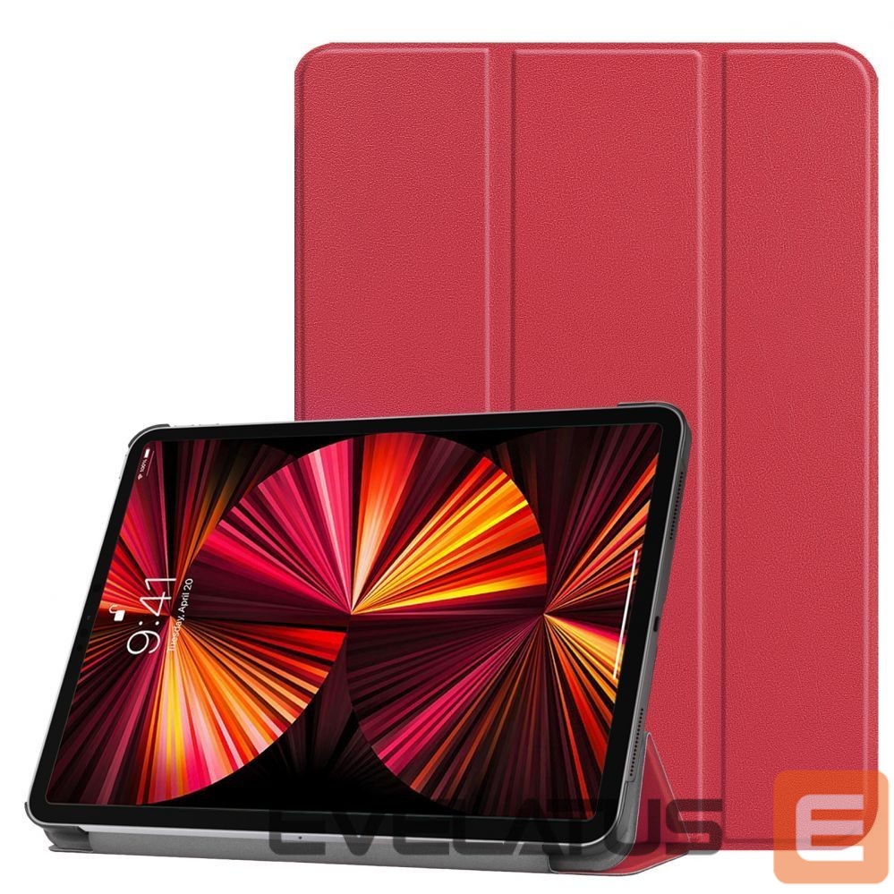 Book case iLike Galaxy Tab S9 FE Plus Tri-Fold Eco-Leather Stand Case Coral Pink