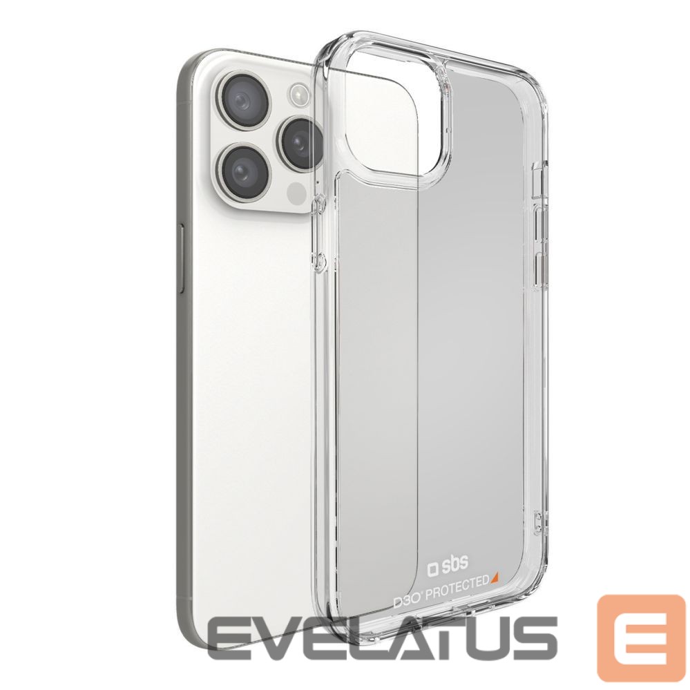 Back panel cover SBS SBS D3O iPhone 15 Pro Case - Transparent