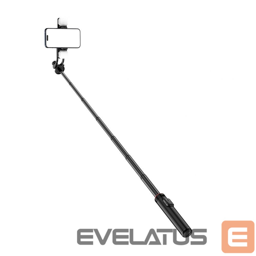 Camera accessory Hurtel Selfie stick WC12YDS 1.3m aluminum alloy telescopic tripod with dual lamp and phone holder - black