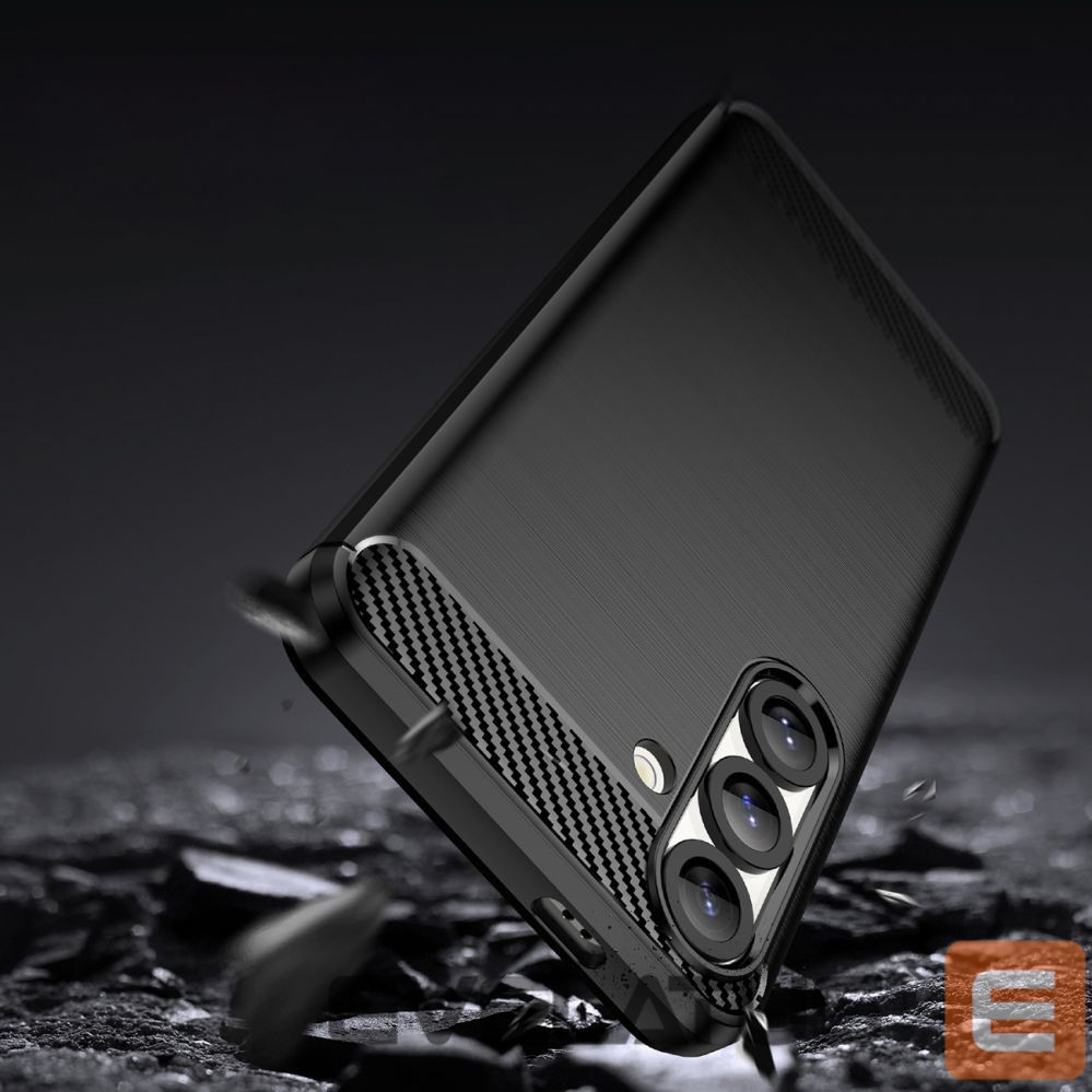 Back panel cover Hurtel Carbon Case for Samsung Galaxy S25 Edge - Black