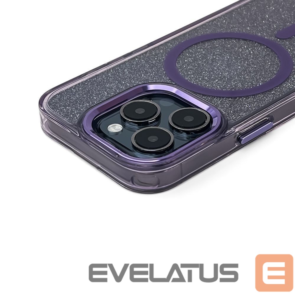 Back panel cover Wozinsky Wozinsky Glitter Case MagSafe for Samsung Galaxy S24 FE - Purple with Glitter