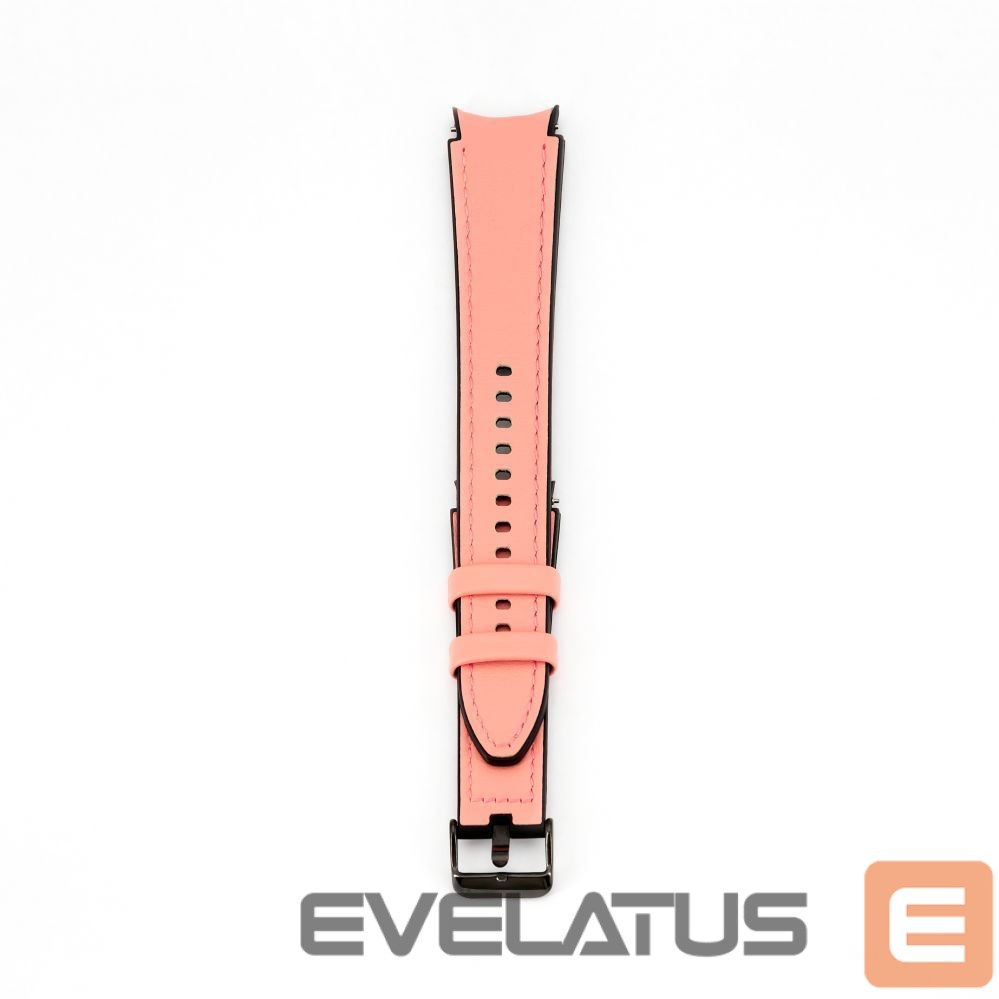 Strap Connect 20mm Silicone Patch Leather Watch Strap (130mm M/L) Pink