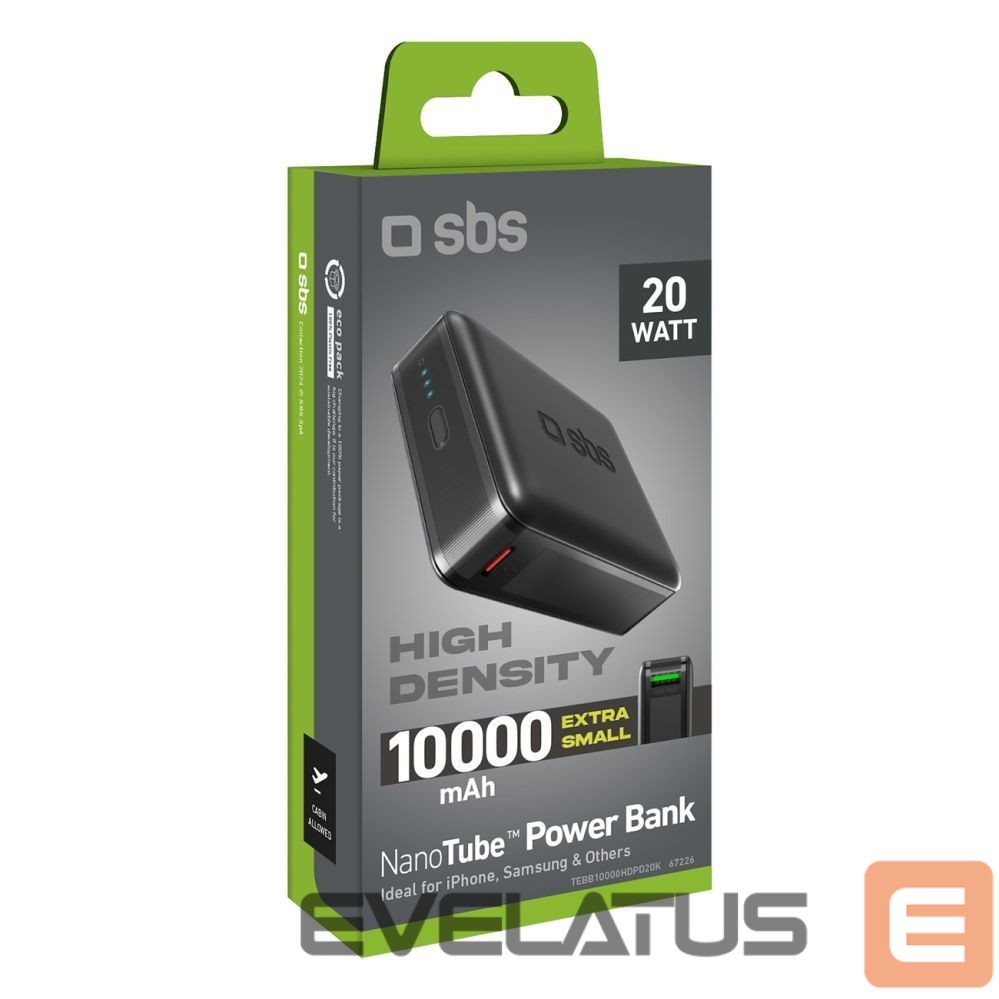 Power bank SBS Powerbank SBS TEBB10000HDPD20K 10000 mAh with Power Delivery - black