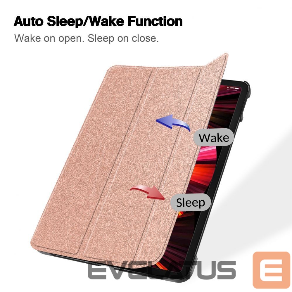 Book case iLike Tab P11 11.5 2nd Gen TB350 Tri-Fold Eco-Leather Stand Case Rose Gold