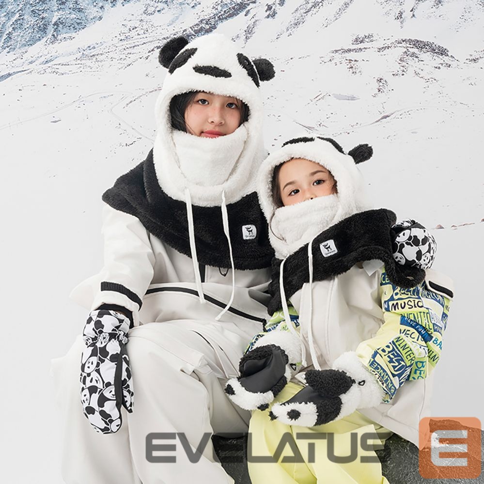 The others Qunature Qunature Panda Heat Transfer Ski Gloves Kids Size S - Black/White