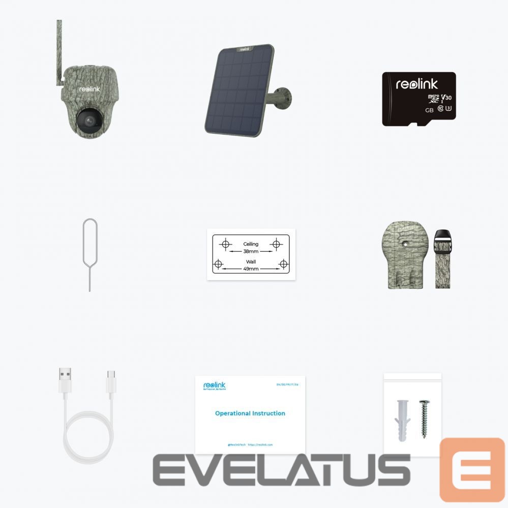 Webcam Reolink Hunting Camera with Solar Panel Go Series G450 PTZ 8 MP Fixed Micro SD, Max. 128 GB