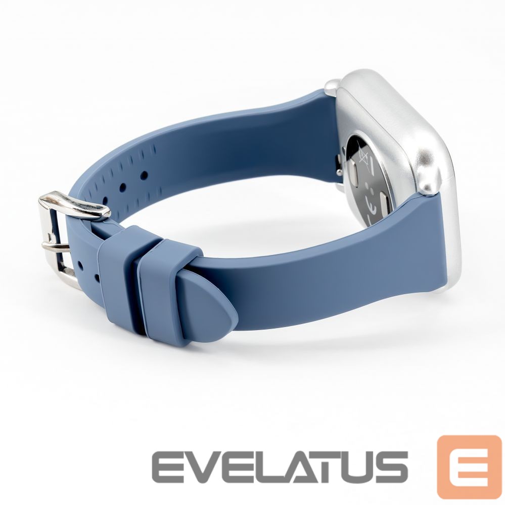 Strap Connect 22mm T-buckle Silicone Loop Watch Strap (130mm M/L) Blue