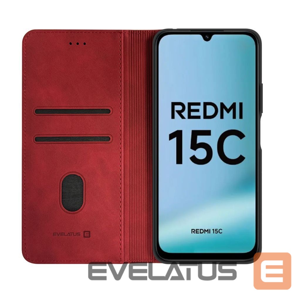Book case Evelatus Xiaomi Redmi 15C 4G/5G Book Case Folio Red