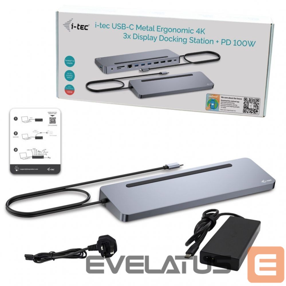 Computer accessories I-TEC I-TEC USB-C Metal Ergonomic 4K 3x Disply