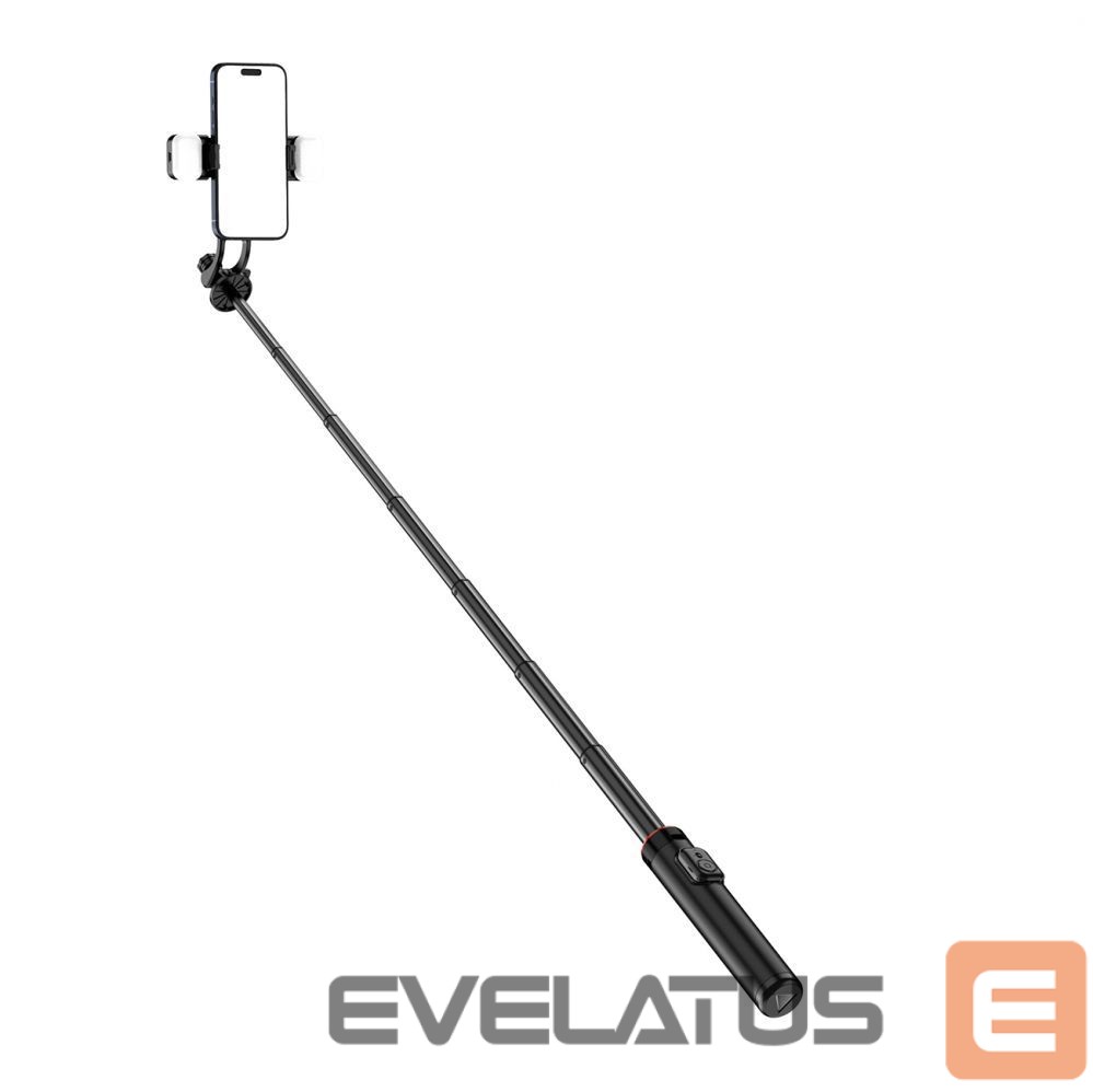 Camera accessory Hurtel Selfie stick WC12YDS 1.3m aluminum alloy telescopic tripod with dual lamp and phone holder - black