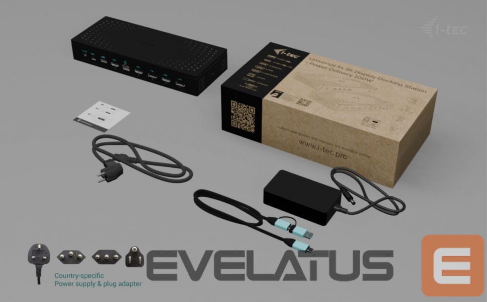 Computer accessories I-TEC I-TEC Universal 5x 4K Display DS+PD 100W