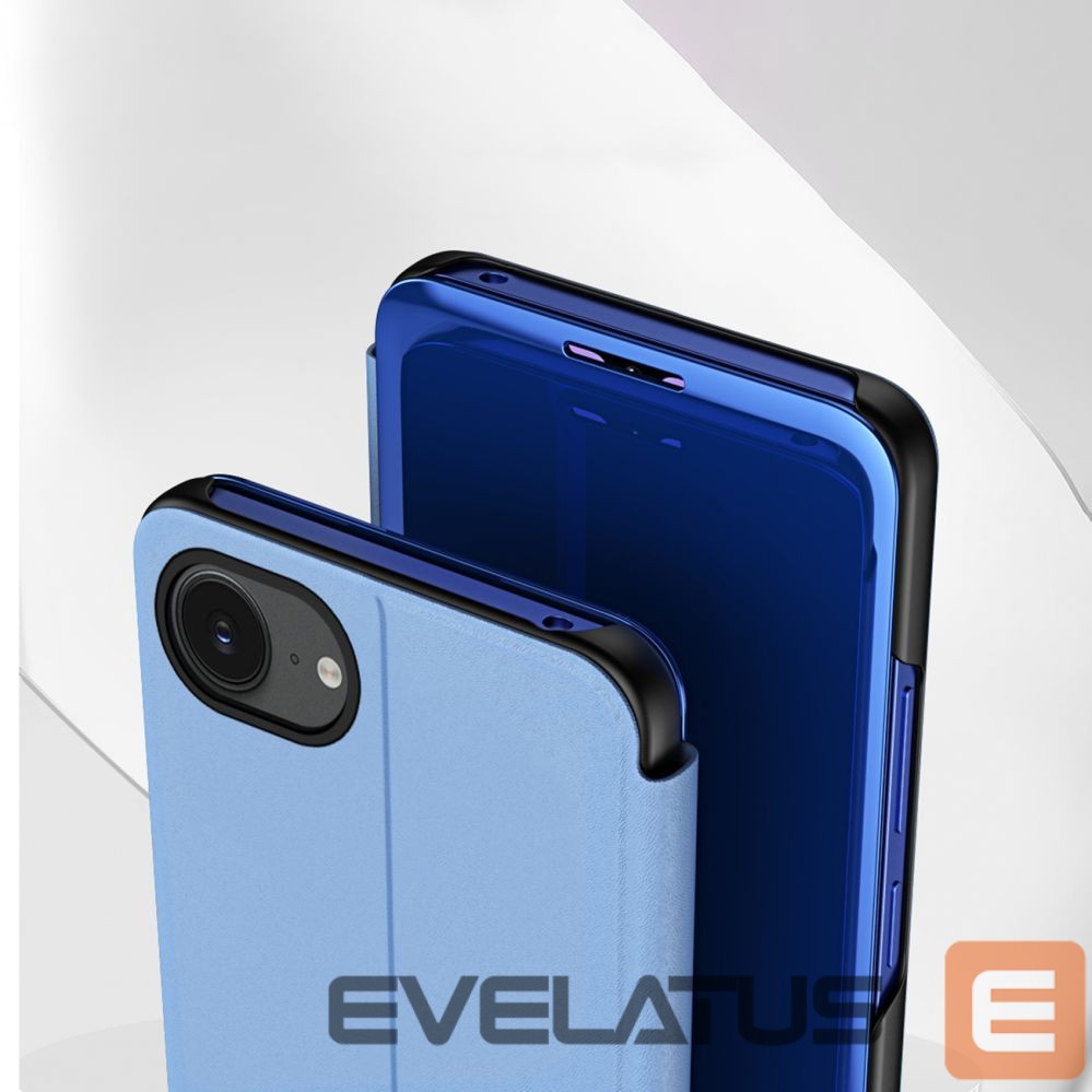 Back panel cover Hurtel Clear View Case for iPhone 16e Flip Cover - Blue