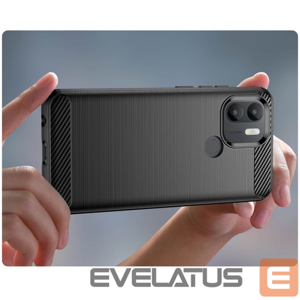 Back panel cover Hurtel Carbon Case case for Xiaomi Redmi A1+ flexible silicone carbon cover black