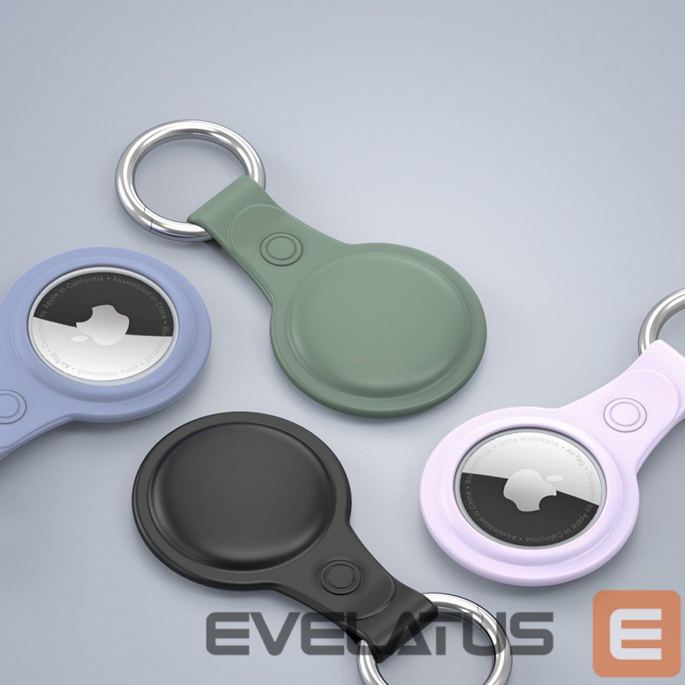 Smart tag accessories Dux Ducis - Dux Ducis 4pcs set Silicone flexible cover keychain loop case for Apple AirTag (Black / Green / Pink / Blue)