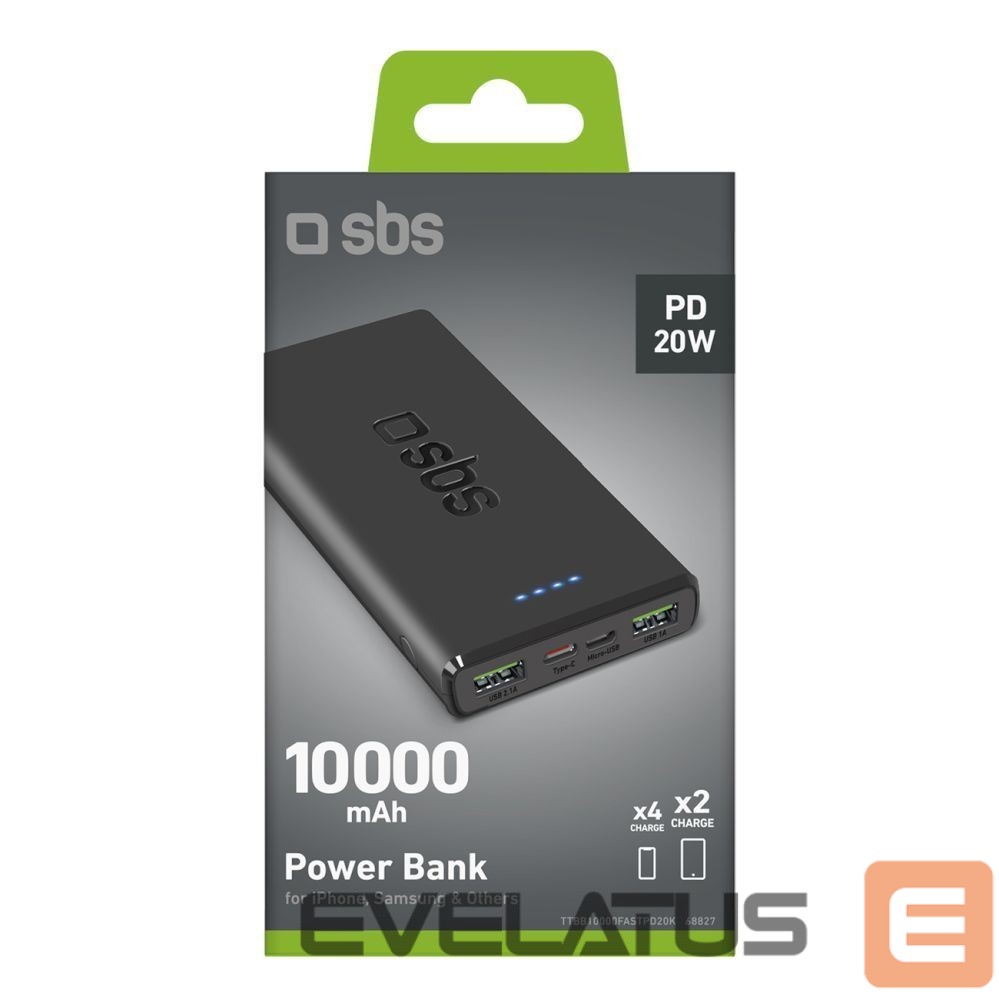 Power bank SBS Powerbank SBS TTBB10000FASTPD20K 10000 mAh 20W with Power Delivery - black