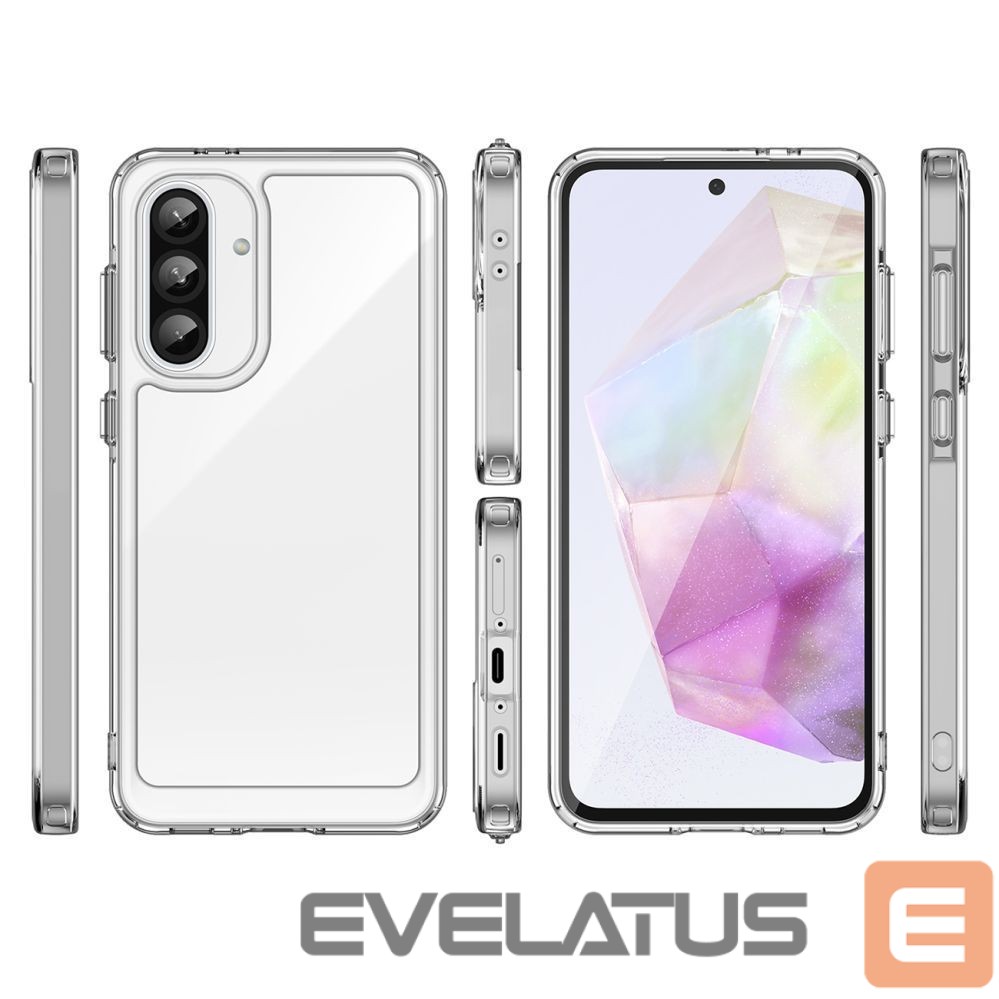 Back panel cover Hurtel Outer Space Case for Samsung Galaxy A26 Cover with Flexible Frame - Transparent