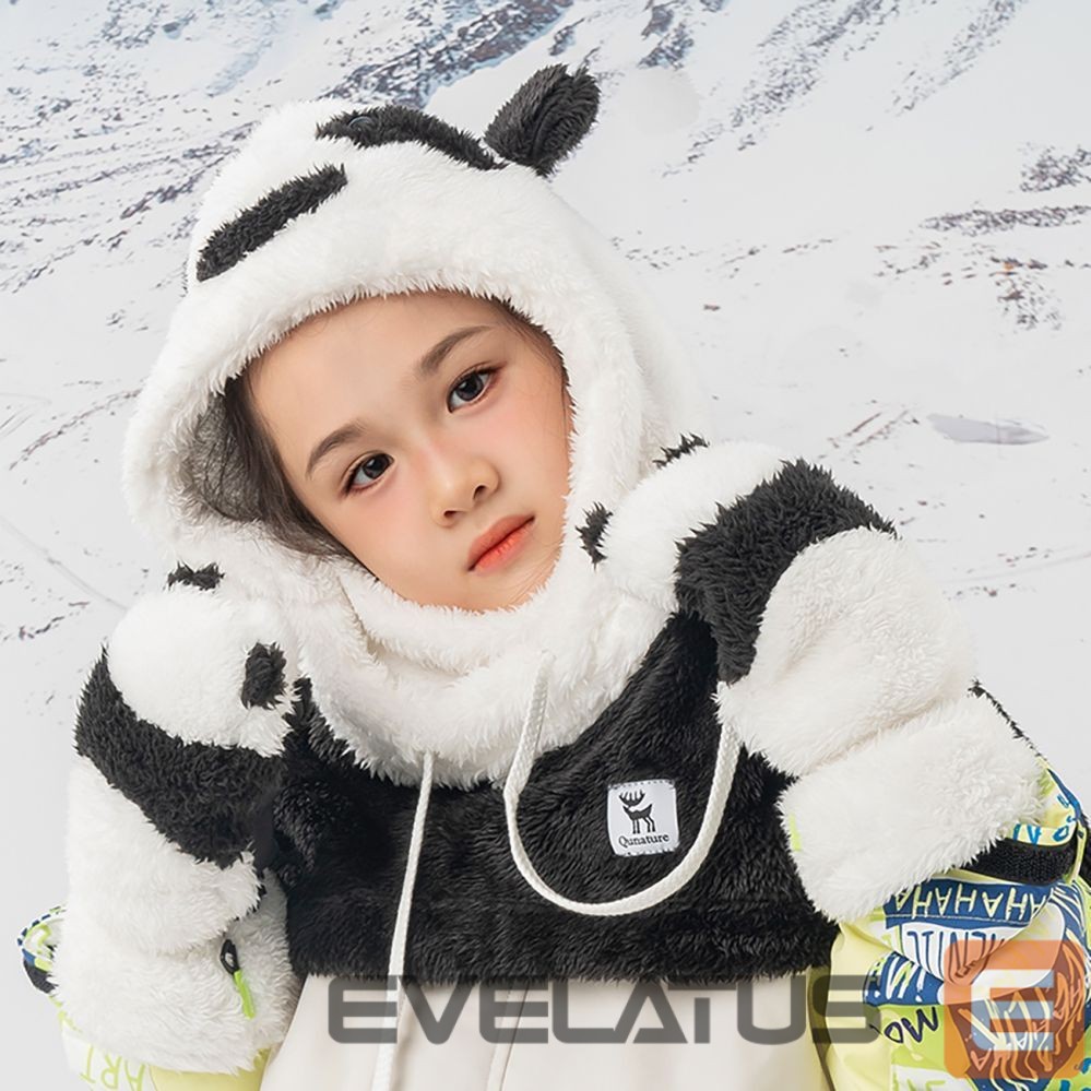 The others Qunature Qunature Panda Ski Gloves for Kids and Adults Size S - Black/White