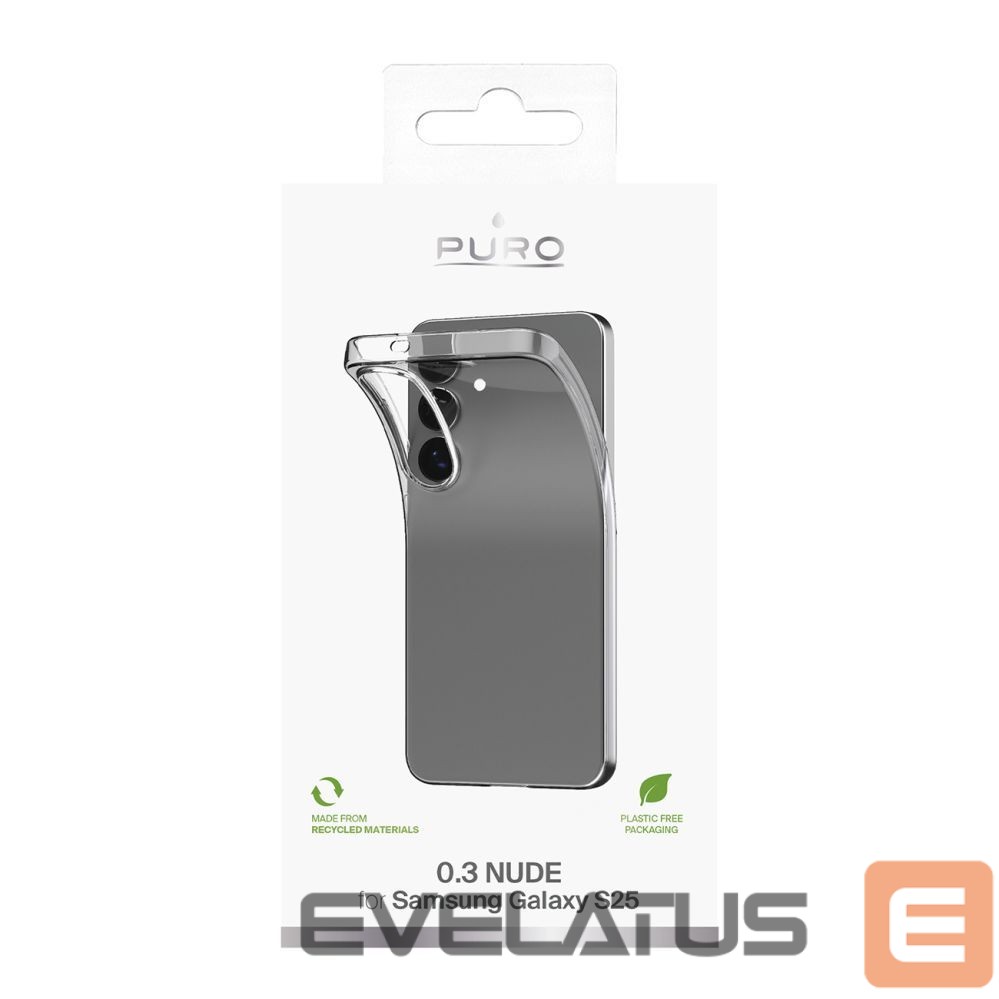 Back panel cover Puro Silicone Case Puro 03 Nude for Samsung Galaxy S25 - Transparent