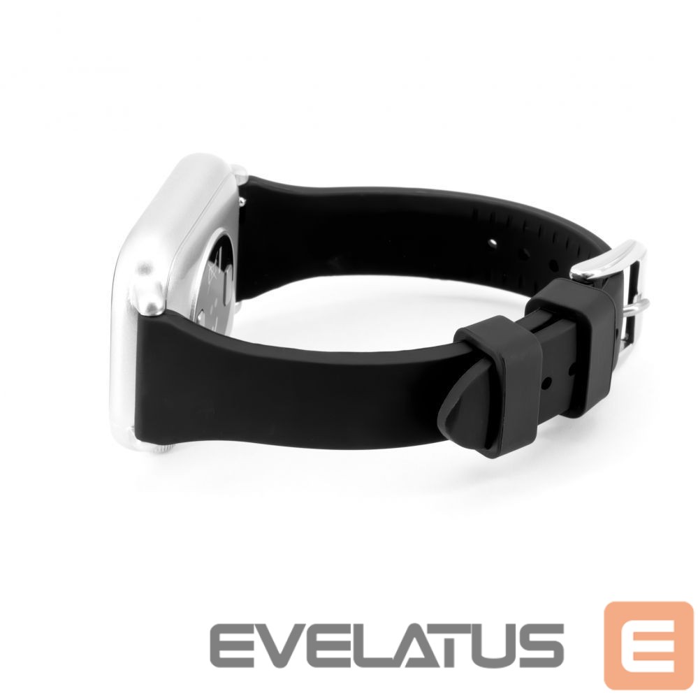 Strap Connect 20mm T-buckle Silicone Loop Watch Strap (130mm M/L) Black
