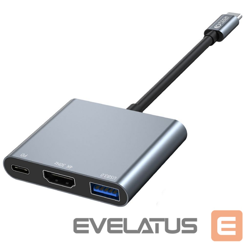 Other Computer Accessory Tech-Protect HUB Tech-Protect V1 3in1 USB-C - USB-A 3.0 / USB-C PD 100W / HDMI 4K 30Hz - gray
