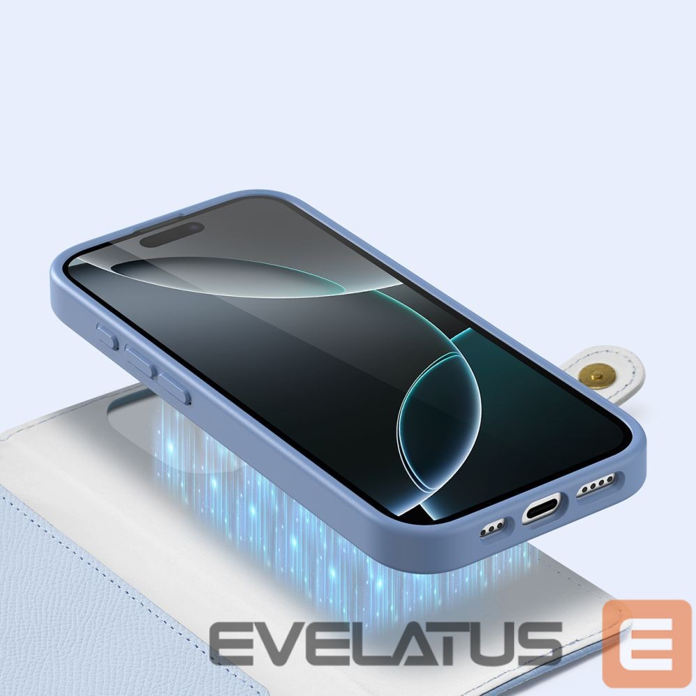 Back panel cover Dux Ducis Dux Ducis Lawa Leather Case for iPhone 16 Pro Max with Detachable Magnetic Wallet - Blue