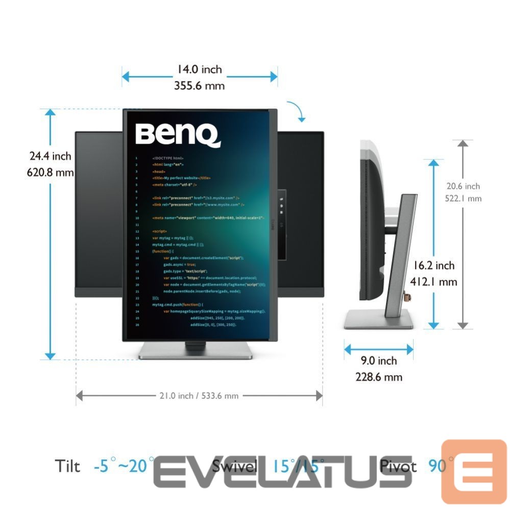 Monitors Beno BENQ RD240Q 24.1inch IPS WQXGA