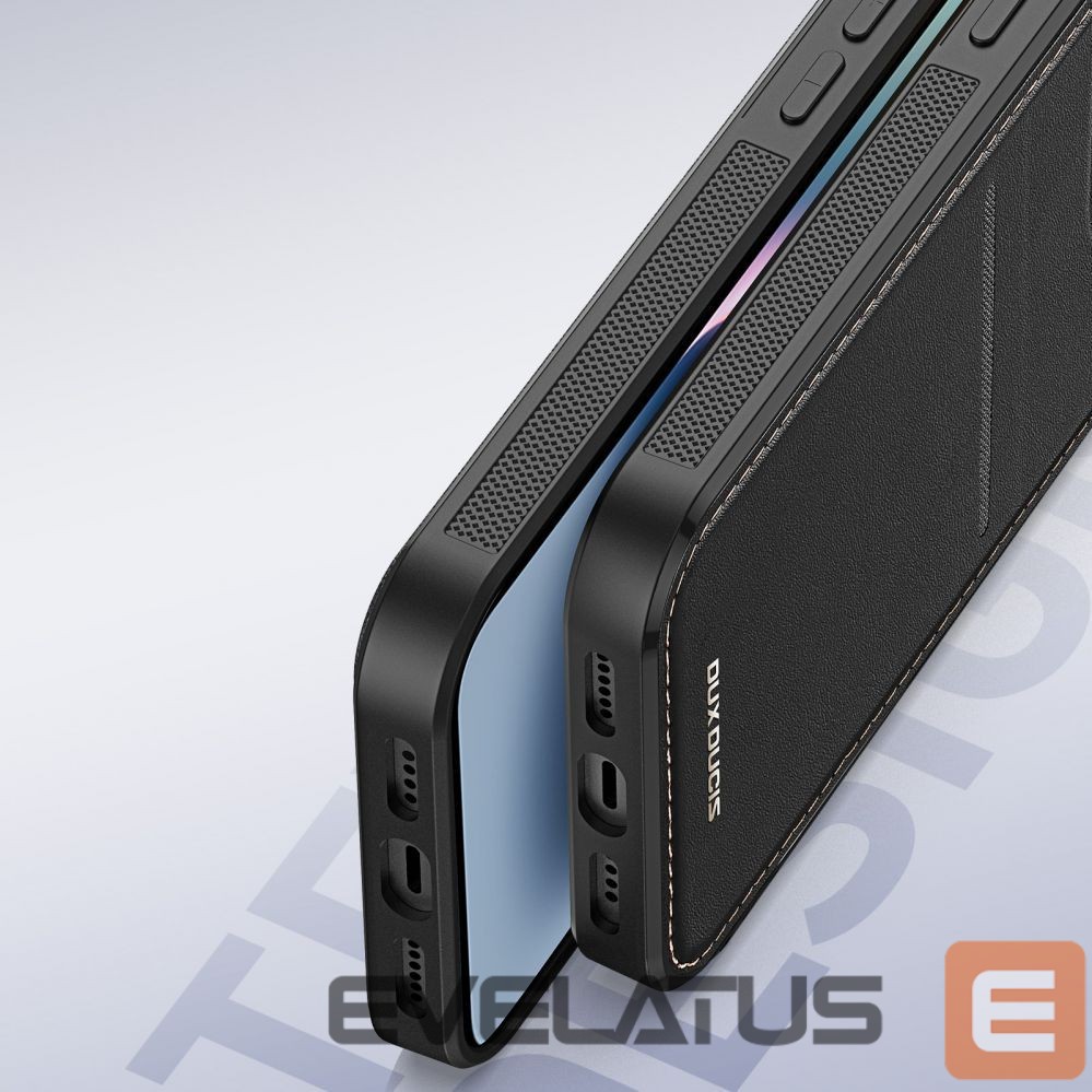 Back panel cover Dux Ducis 3in1 Wallet Case with Stand for iPhone 15 Plus MagSafe RFID Blocker Dux Ducis Rafi Mag - Black