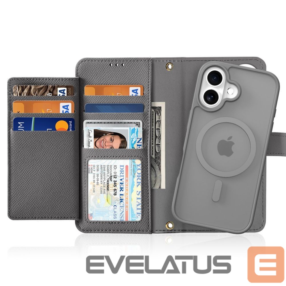 Back panel cover Dux Ducis Dux Ducis Lawa Leather Case for iPhone 16 - Gray