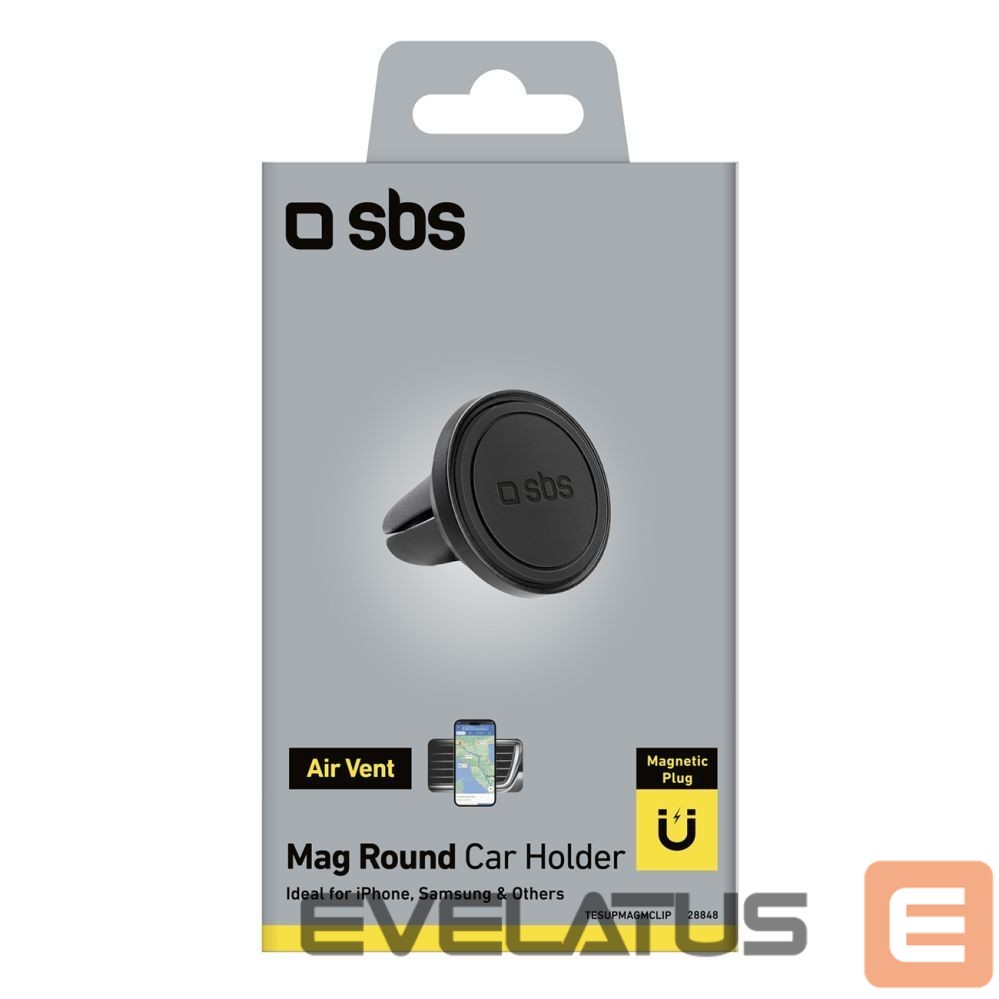 Auto holder SBS SBS TESUPMAGMCLIP smartphone holder magnetic, for air vent - black