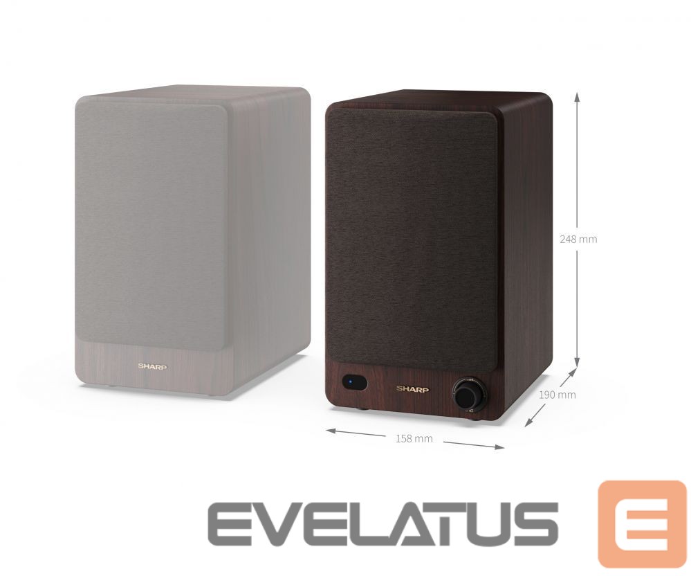 Speakers Sharp CP-SS30 Bookshelf Speakers, Brown