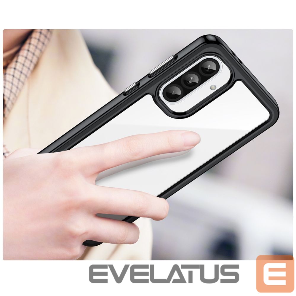 Back panel cover Hurtel Outer Space Case for Samsung Galaxy A26 Cover with Flexible Frame - Black