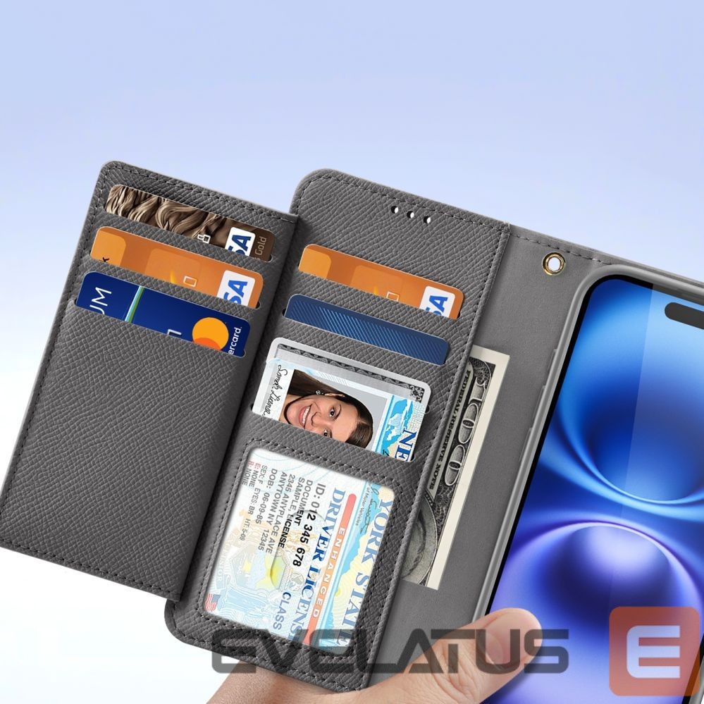 Back panel cover Dux Ducis Dux Ducis Lawa Leather Case for iPhone 16 - Gray