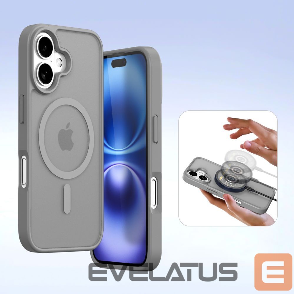 Back panel cover Dux Ducis Dux Ducis Lawa Leather Case for iPhone 16 - Gray