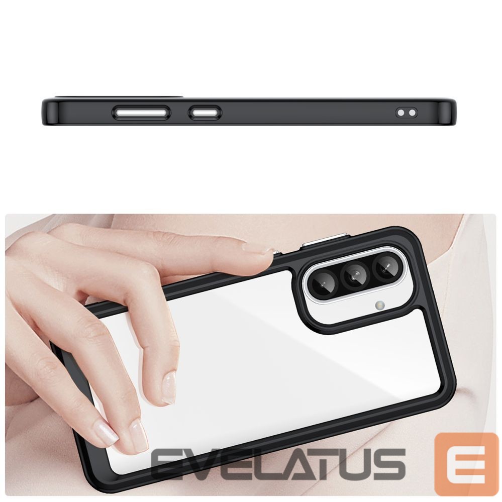 Back panel cover Hurtel Outer Space Case for Samsung Galaxy A26 Cover with Flexible Frame - Black