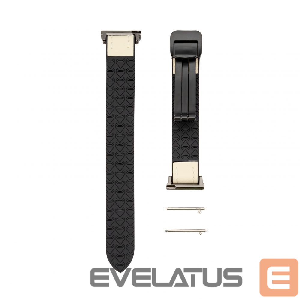 Strap Connect 22mm Silicone Leather Watch Strap with Magnetic White