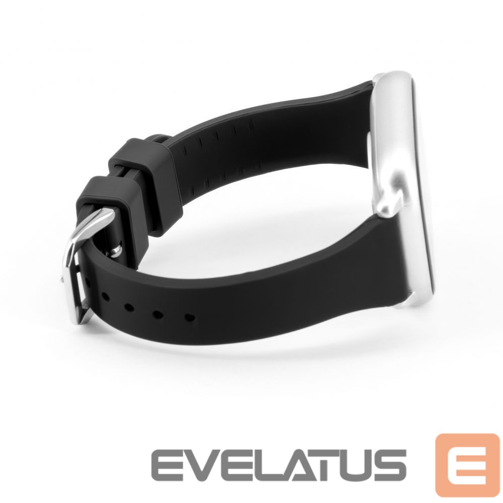 Strap Connect 20mm T-buckle Silicone Loop Watch Strap (130mm M/L) Black