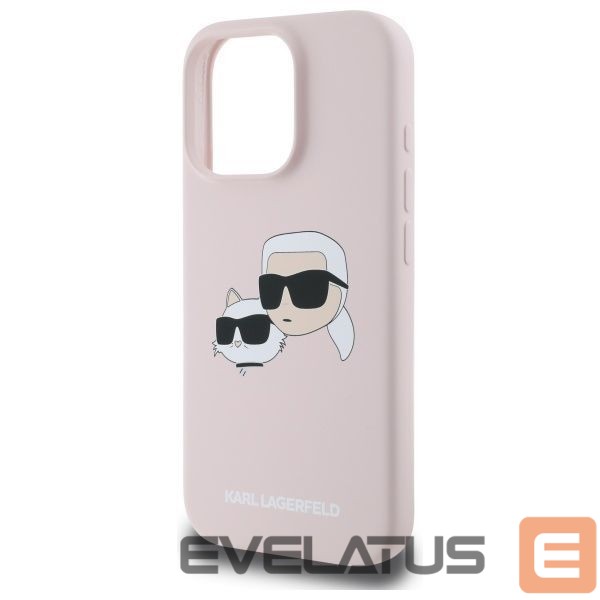 Back panel cover Karl Lagerfeld Karl Lagerfeld Silicone Nauble Heads Print MagSafe Case for iPhone 16 Pro Max - Pink