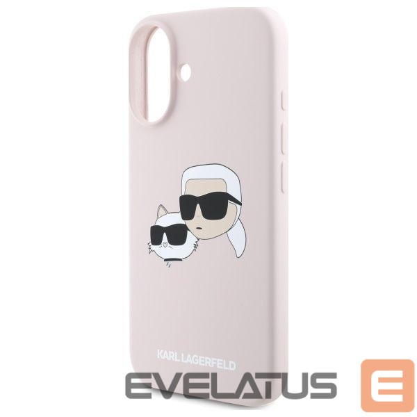 Back panel cover Karl Lagerfeld Karl Lagerfeld Silicone Nauble Heads Print MagSafe Case for iPhone 16 - Pink