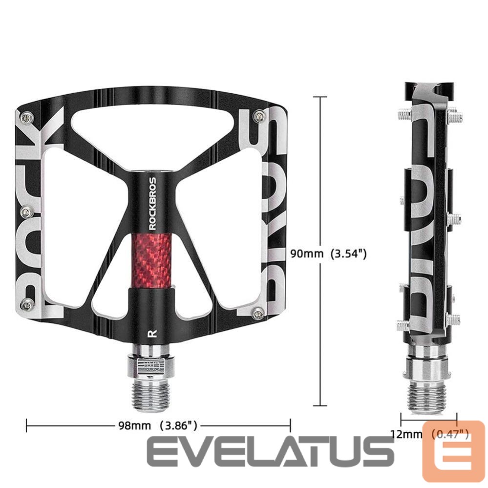 Bicycle accessory Rockbros Rockbros 37213071001 Aluminum Alloy Bicycle Pedal Set - Black